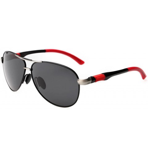 Oval Mens Sunglasses Aviator Lens Metal Frame Light weight Designed - Red/Black - C711ZBUGCE9 $18.65