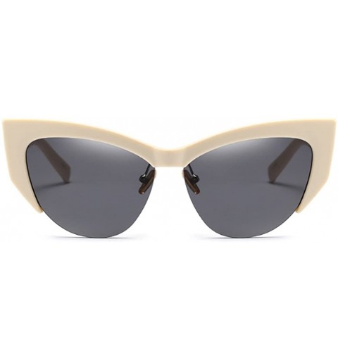 Cat Eye Cateye Sunglasses for Women Vintage Retro Cat Eye Half Rimmed glasses - C11 - CB18G8AK97C $15.91