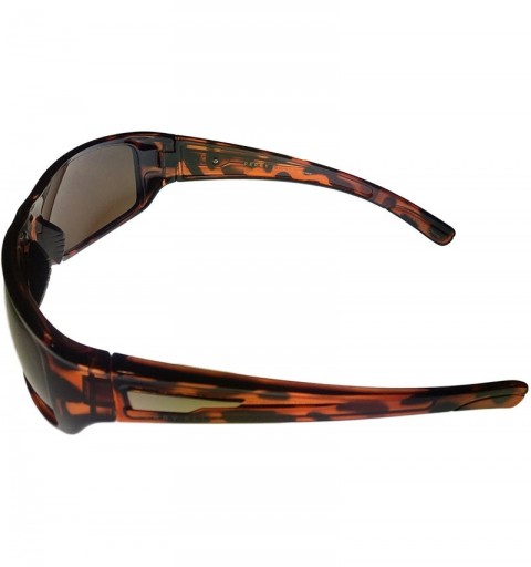 Wrap Mens Tortoise Plastic Rectangle Wrap Sunglass PE51 2 - CO1288JKSKN $22.20