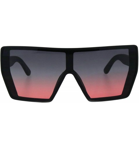 Butterfly Womens Futuristic Flat Top Oceanic Gradient Butterfly Plastic Retro Sunglasses - Matte Black Pink Smoke - C018HD9NZ...