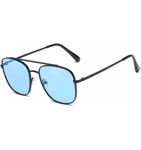Oval Unisex Sunglasses Retro Blue Drive Holiday Oval Non-Polarized UV400 - Blue - CD18R0RSAD4 $19.10