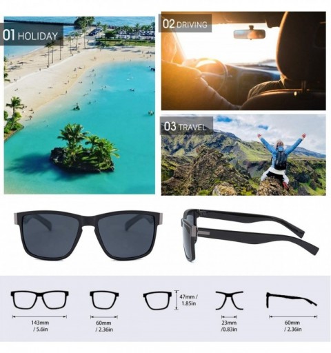 Sport Polarized Sunglasses for Men Classic Square Sport Driving Sun Glasses Women Fashion 100% UV400 Protection - C518Y8MOODS...
