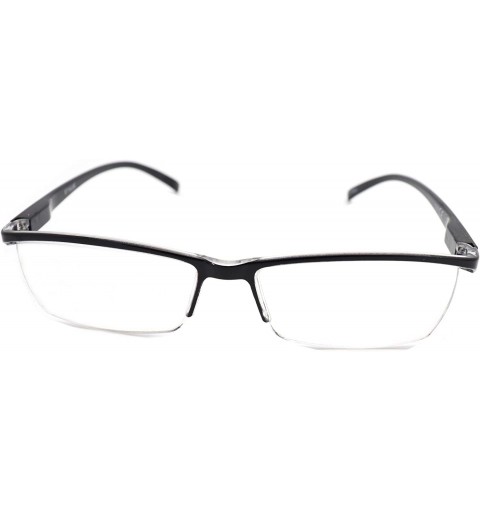 Rimless Super Lightweight Reading Glasses Free Pouch HalfRim - Z1 Shiny Black - CH18TS84QX0 $18.24