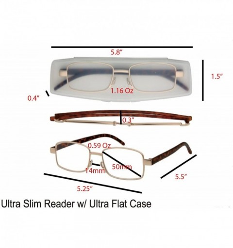 Rectangular Ultra Slim Reading 0.59 Oz Glasses with Ultra Flat Cases 1.16 Oz R2299MLS - CB12GOFCE7N $14.61