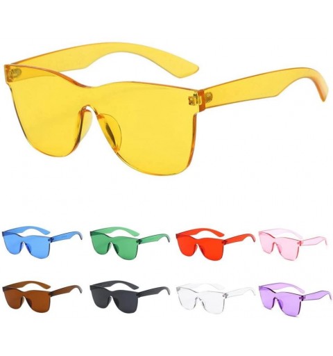 Square Classic Aviator Mirrored Flat Lens Sunglasses Colorful Transparent Super Retro Sunglasses Eyewear - CU18D53M2YE $6.79