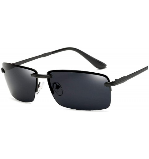 Square Polarized Sunglasses Men 2019 RimlSquare Retro Vintage Sun Glasses Anti-glare Driver's Oculos - Black-black - C8197Y6K...