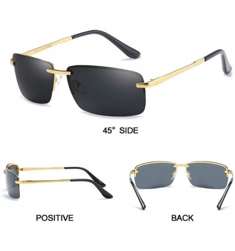 Square Polarized Sunglasses Men 2019 RimlSquare Retro Vintage Sun Glasses Anti-glare Driver's Oculos - Black-black - C8197Y6K...