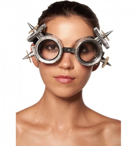 Goggle Steampunk Goggles (One Size Fits Most) - Silver-spikes - CY184ELH00Z $16.08