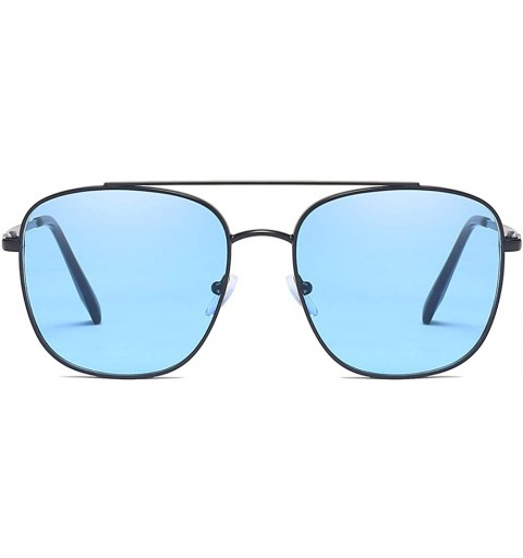 Oval Unisex Sunglasses Retro Blue Drive Holiday Oval Non-Polarized UV400 - Blue - CD18R0RSAD4 $11.20