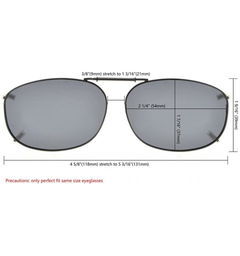 Rectangular Metal Frame Rim Polarized Lens Clip On Sunglasses 2 1/16"x1 3/8" - C89-brown - C0184OXOQ83 $11.54