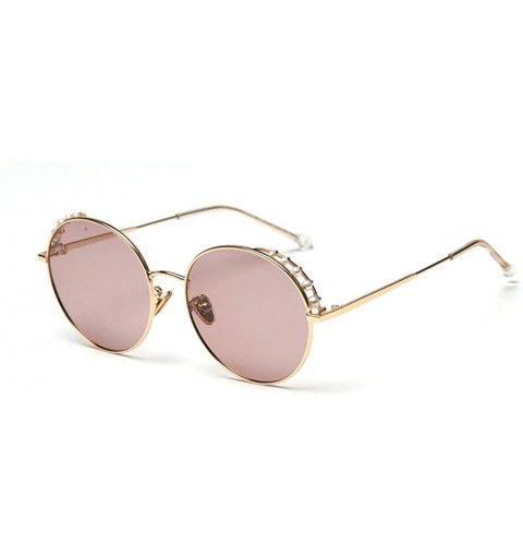 Round Retro Pearl Polarized Sunglasses Women Metal Round Frame party sunglasses Female Sunshade glasses UV - CS18Z43X649 $14.90