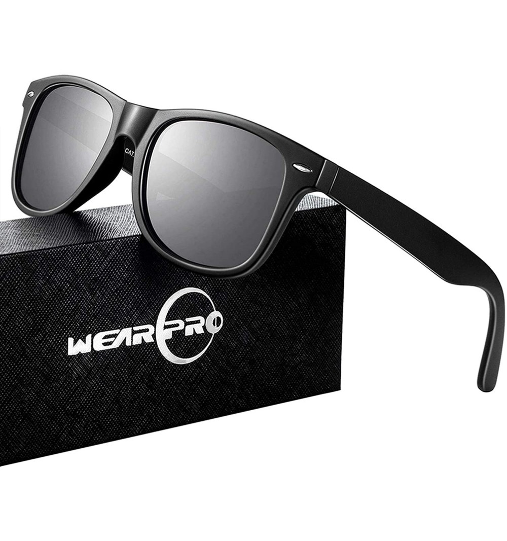 Wayfarer Sunglasses for Men Vintage Polarized Sun Glasses Fashion Shades WP1001 - Silver - CK18OM25LUX $7.52