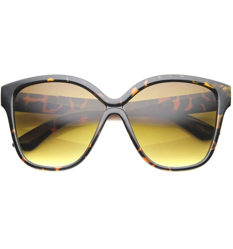 Butterfly Women's Oversize Horn Rimmed Square Lens Butterfly Sunglasses 55mm - Tortoise / Amber - C1126OMW6U1 $7.91