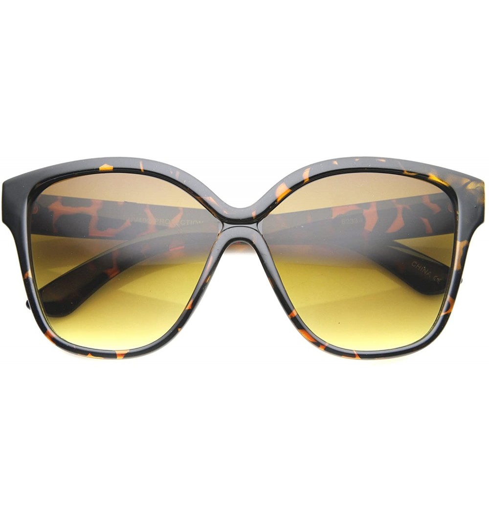 Butterfly Women's Oversize Horn Rimmed Square Lens Butterfly Sunglasses 55mm - Tortoise / Amber - C1126OMW6U1 $7.91
