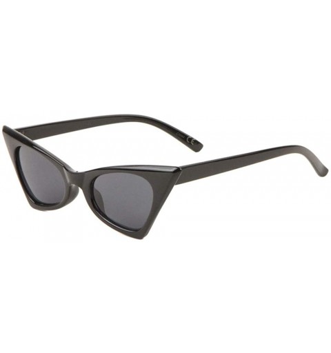 Cat Eye Black Retro Diagonal Top Sharp Cat Eye Color Lens Sunglasses - Black - C2198E90A7T $15.44
