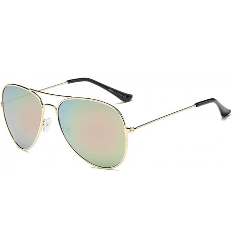 Aviator PC Lens Sunglasses - UV Protection Sunglasses Metal Frame Aviator Glasses - Color 5 - CV18ES6A72S $25.53