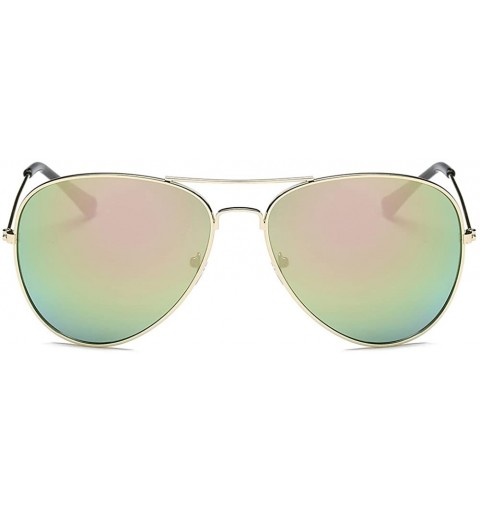 Aviator PC Lens Sunglasses - UV Protection Sunglasses Metal Frame Aviator Glasses - Color 5 - CV18ES6A72S $25.53