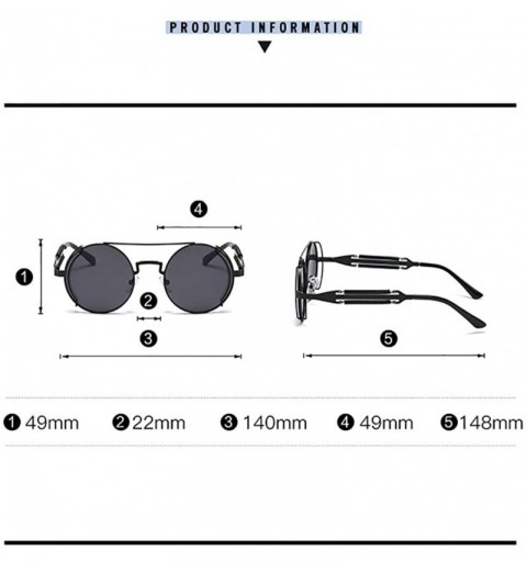 Steampunk Sunglasses Unisex-Modern Fashion Shade Glasses-Round Metal ...