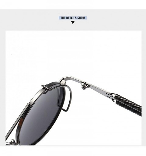 Rimless Steampunk Sunglasses Unisex-Modern Fashion Shade Glasses-Round Metal Frame - L - CZ190EHG63R $36.52