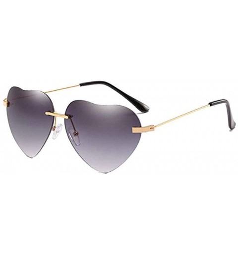 Wrap New Retro Love Ocean Piece Sunglasses Street Beat Peach Heart Shaped Colorful Sunglasses - A - C218SS3INTY $15.29