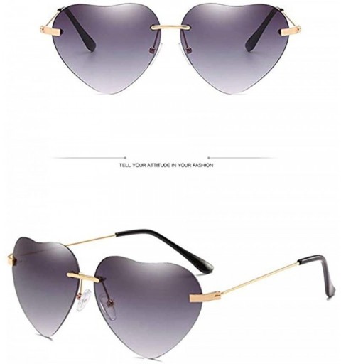 Wrap New Retro Love Ocean Piece Sunglasses Street Beat Peach Heart Shaped Colorful Sunglasses - A - C218SS3INTY $6.82