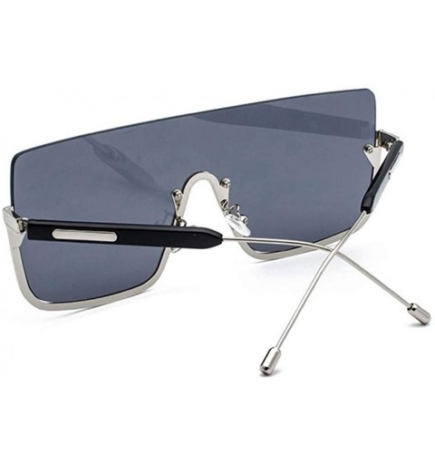 Goggle Sunglasses Women Oversized Half Frame Brand Designer Luxury Sun Glasses Square Unisex Retro Goggles Fashion - CD198OCH...