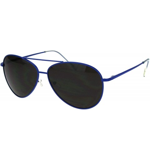 Aviator Unisex Pop Neon Metal Frame Officer Style Pilots Sunglasses - Blue - CC18LMH8ZRE $16.84