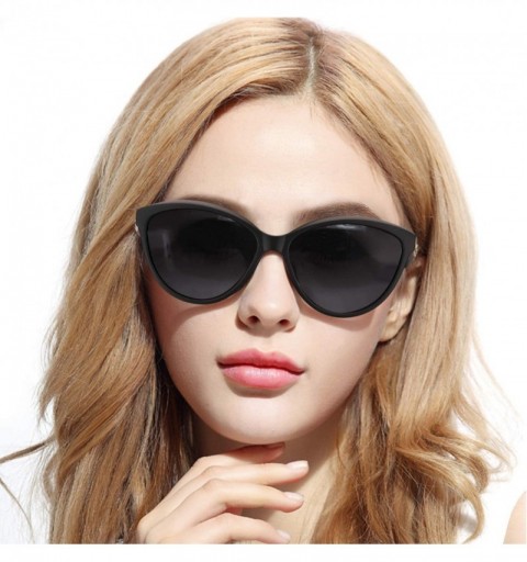 Cat Eye Cateye Sunglasses for Women Polarized-Fashion Classic Frame with 100% UV 400 Protection - C818TYHXD5L $45.12