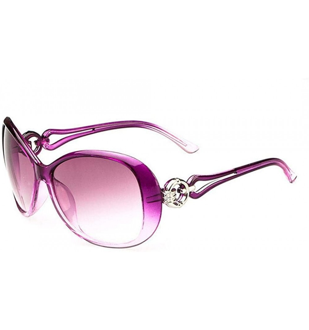 Oval Women Fashion Oval Shape UV400 Framed Sunglasses Sunglasses - Light Purple - CV195R0MGW8 $19.40