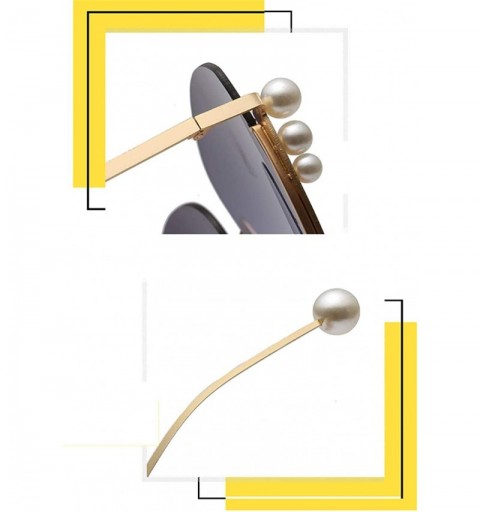 Oval Retro Men Women Vintage Cat Sunglasses For Ladies Pearl Retro Sun Glasses Women Birthday Gift - Brown - CT18Q2Z840U $16.30
