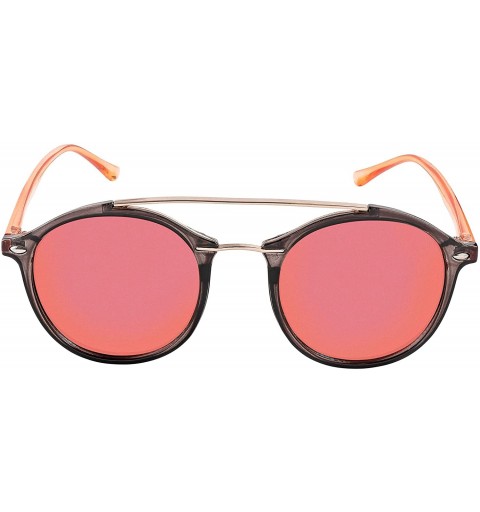 Round Round Double BridgeClassic Men Women Designer Sunglasses with pouch - C218GO5RWQY $9.37