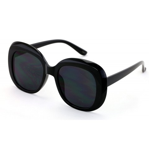 Oval Vintage Sunglasses UV400 Bold Retro Square Oval Mod Thick Frame Sunglasses Butterfly - Black - CG188RY8E9O $19.87