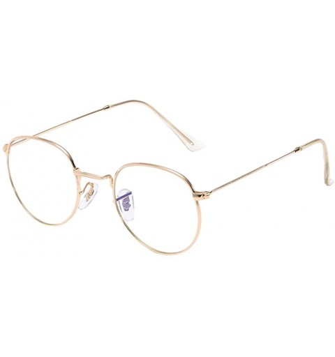 Round Vintage Metal Round Oversized Sunglasses & Case Designer Sunglasse Women - Gold - CJ1808K3HKD $12.81