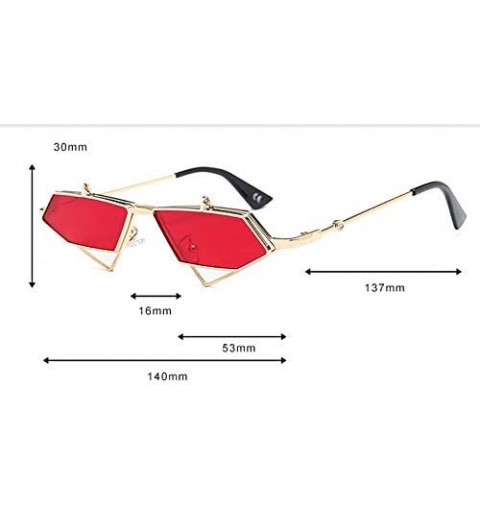 Rectangular Sunglasses Women Designer Sun Glasses Female Metal Frame Eyewear - C2-gold-gray - CP18Y5DWHX5 $22.24