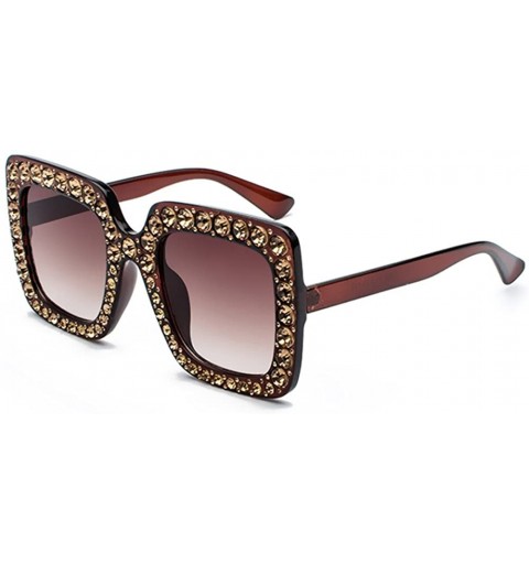 Rectangular Women's Oversized Sunglasses-Elegant Large Square Eyewear UV400 - C8 - C418D4HQ7NZ $19.29