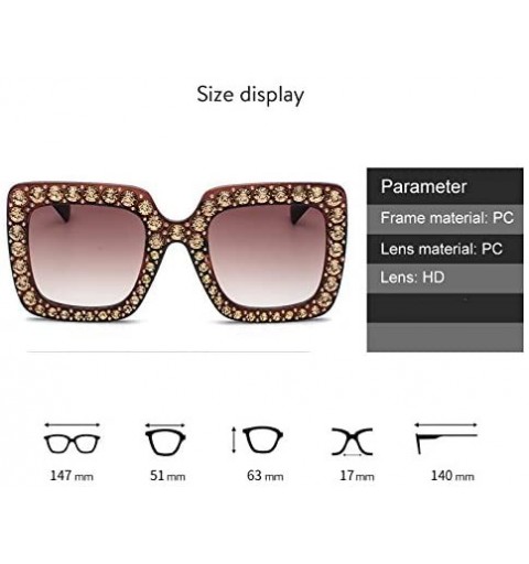 Rectangular Women's Oversized Sunglasses-Elegant Large Square Eyewear UV400 - C8 - C418D4HQ7NZ $19.29