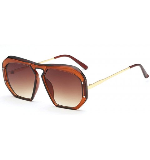 Oversized Gradient Oversized Sunglasses Designer Transparent - Tea - CI18LGZ8R3X $10.76
