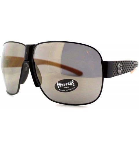 Oversized Mens Sunglasses Oversized Fashion Square Frame UV400 - Black Orange - CS18902CM8W $23.01