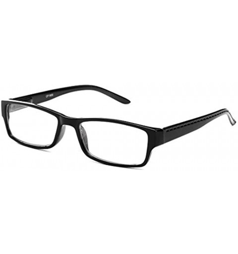 Square Unisex Two Tone Sleek Spring Temple Fashion Clear Lens Glasses - Black - C3127BYSXCV $11.78