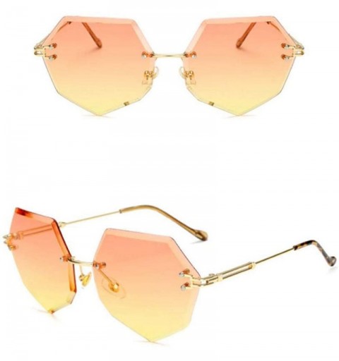 Aviator Unique Oculos De Sol Ladies Eyewear UV400 Metal Frame Brand Designer C9 White - C7 Orange Yellow - C618YZWX75L $9.18