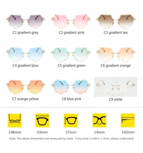 Aviator Unique Oculos De Sol Ladies Eyewear UV400 Metal Frame Brand Designer C9 White - C7 Orange Yellow - C618YZWX75L $9.18