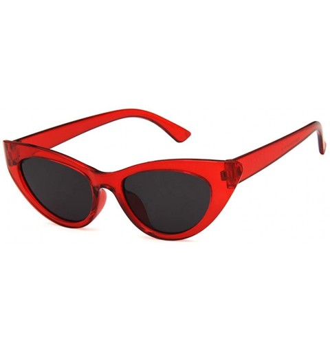 Oval Unisex Sunglasses Retro Blue Grey Drive Holiday Oval Non-Polarized UV400 - Red Grey - CZ18RI0TRDD $18.15