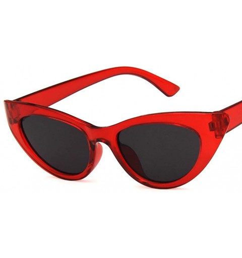 Oval Unisex Sunglasses Retro Blue Grey Drive Holiday Oval Non-Polarized UV400 - Red Grey - CZ18RI0TRDD $7.30