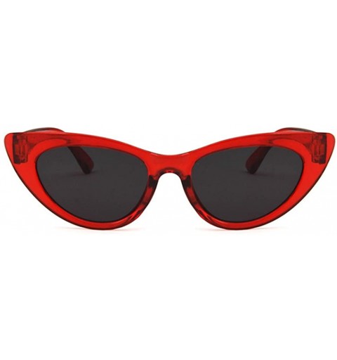 Oval Unisex Sunglasses Retro Blue Grey Drive Holiday Oval Non-Polarized UV400 - Red Grey - CZ18RI0TRDD $7.30