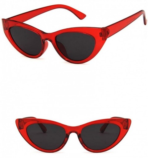 Oval Unisex Sunglasses Retro Blue Grey Drive Holiday Oval Non-Polarized UV400 - Red Grey - CZ18RI0TRDD $7.30