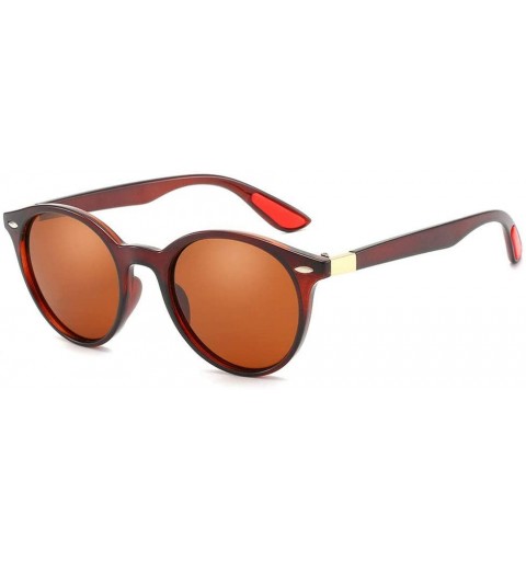 Round Men's and Women's Polarized Sunglasses- Retro Round Full Frame C1 - C1 - CS197RI3QA6 $37.45