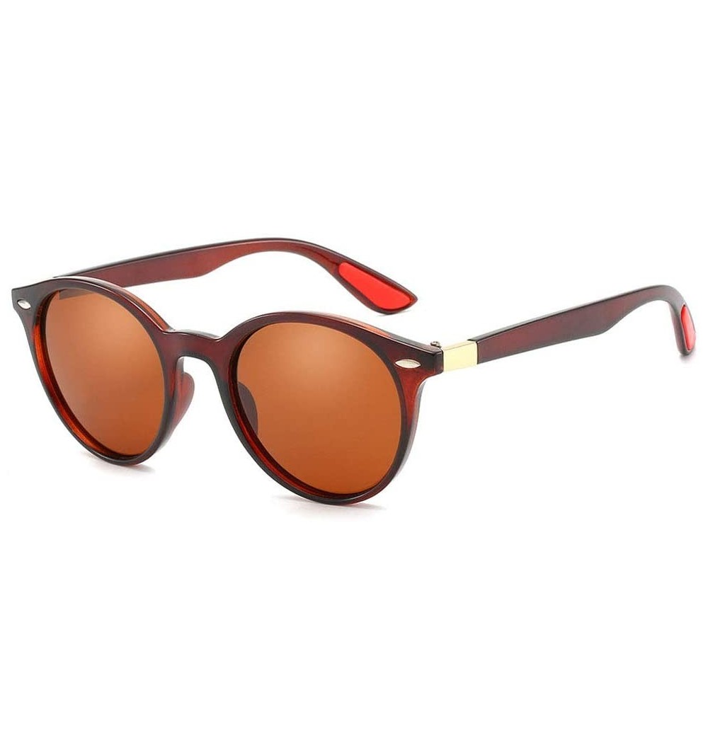 Round Men's and Women's Polarized Sunglasses- Retro Round Full Frame C1 - C1 - CS197RI3QA6 $37.45