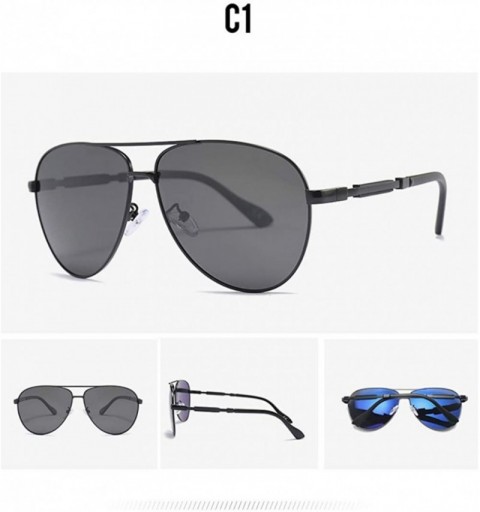 Round Fashion polarized sunglasses driving sunglasses new TAC1.1 men's glasses - Black Grey C1 - C91905RD3KX $18.86