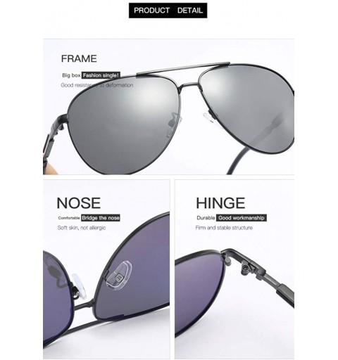 Round Fashion polarized sunglasses driving sunglasses new TAC1.1 men's glasses - Black Grey C1 - C91905RD3KX $18.86