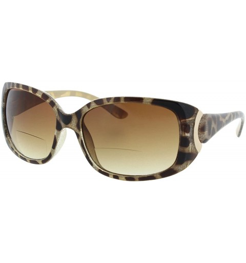 Oversized Bifocal Sunglasses Readers UV400 Protection Outdoor Reading Glasses for Women - Gold - CT11O25F72H $14.07